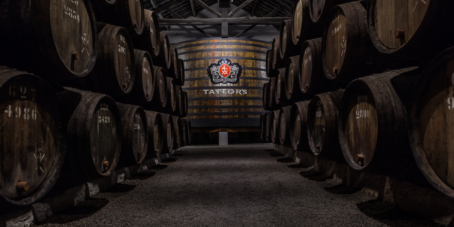 Taylor Fladgate Port wine cellars in the heart of the historic area of Vila Nova de Gaia, across the river from the old city centre of Oporto,...