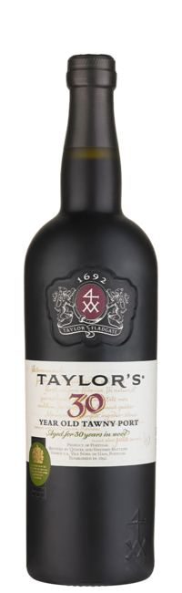 Garrafa de vinho do porto Tawny 30 Anos da Taylor's