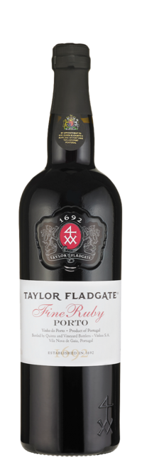 Bottle of Fine Ruby Port wine from Taylor Fladgate